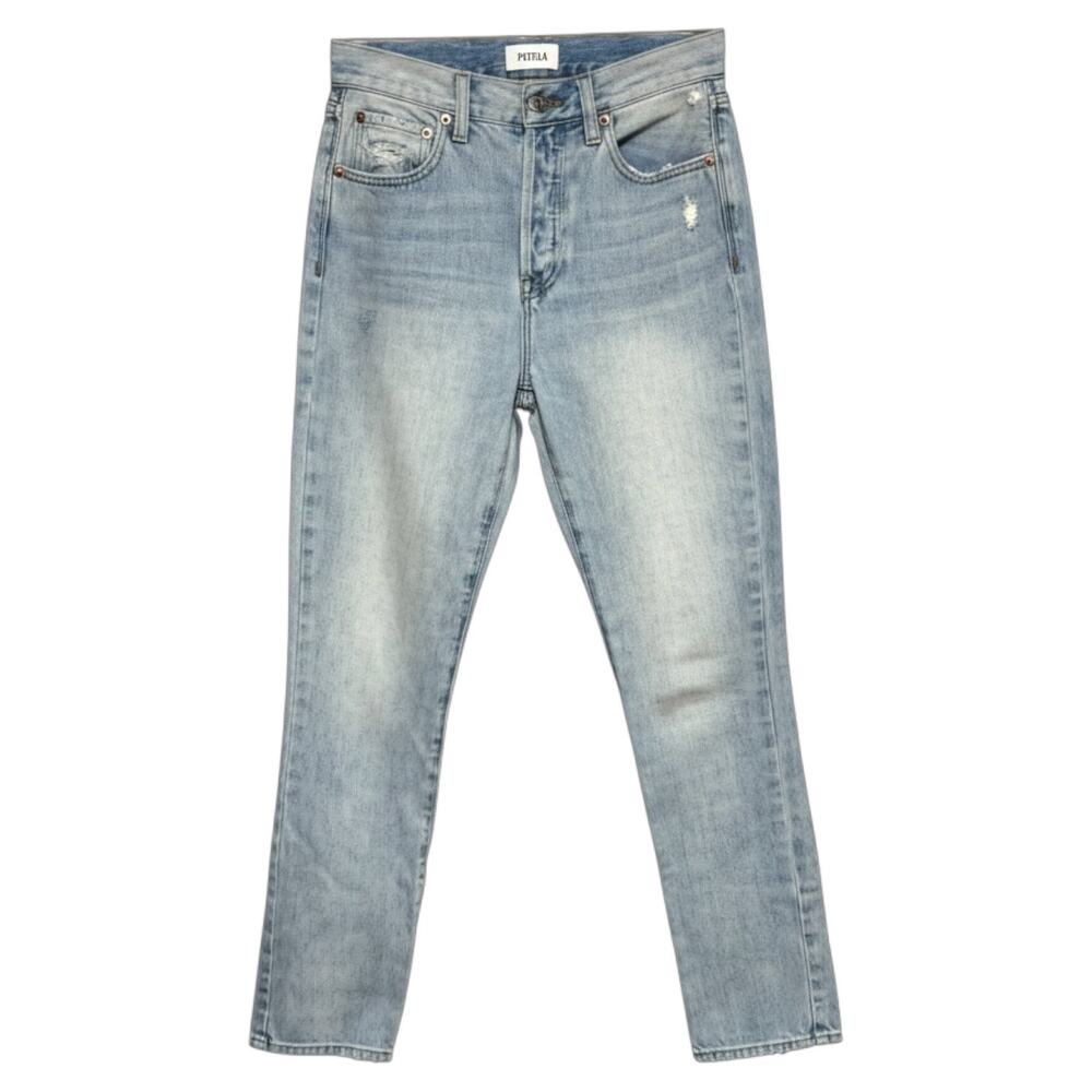 Pistola Keaton High Rise Slim Straight Button Fly Jeans Light Wash Blue 25